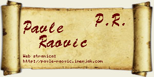 Pavle Raović vizit kartica